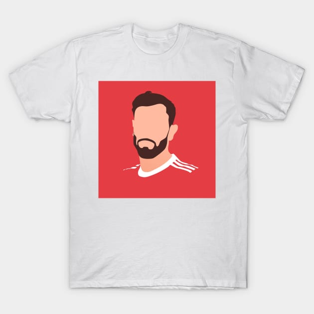 Bruno Fernandes Minimalistic Face Art T-Shirt by GotchaFace